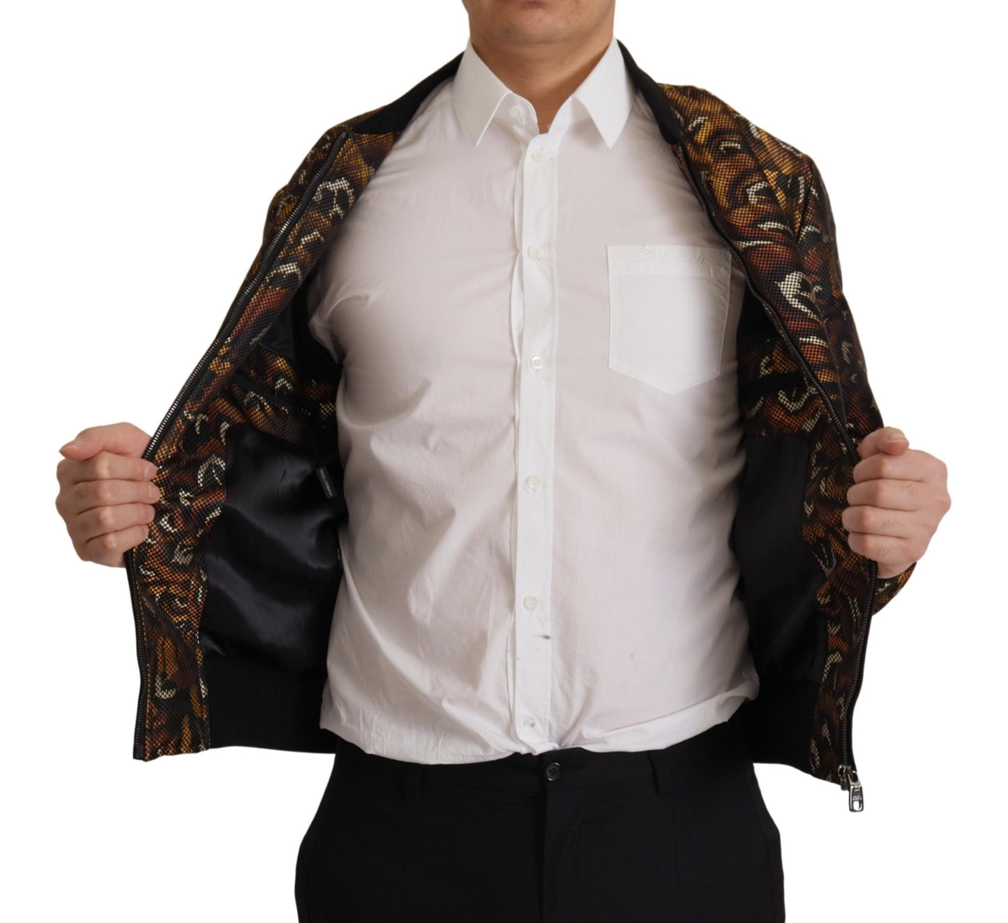 Dolce & Gabbana Elegante Chaqueta Cazadora Marrón
