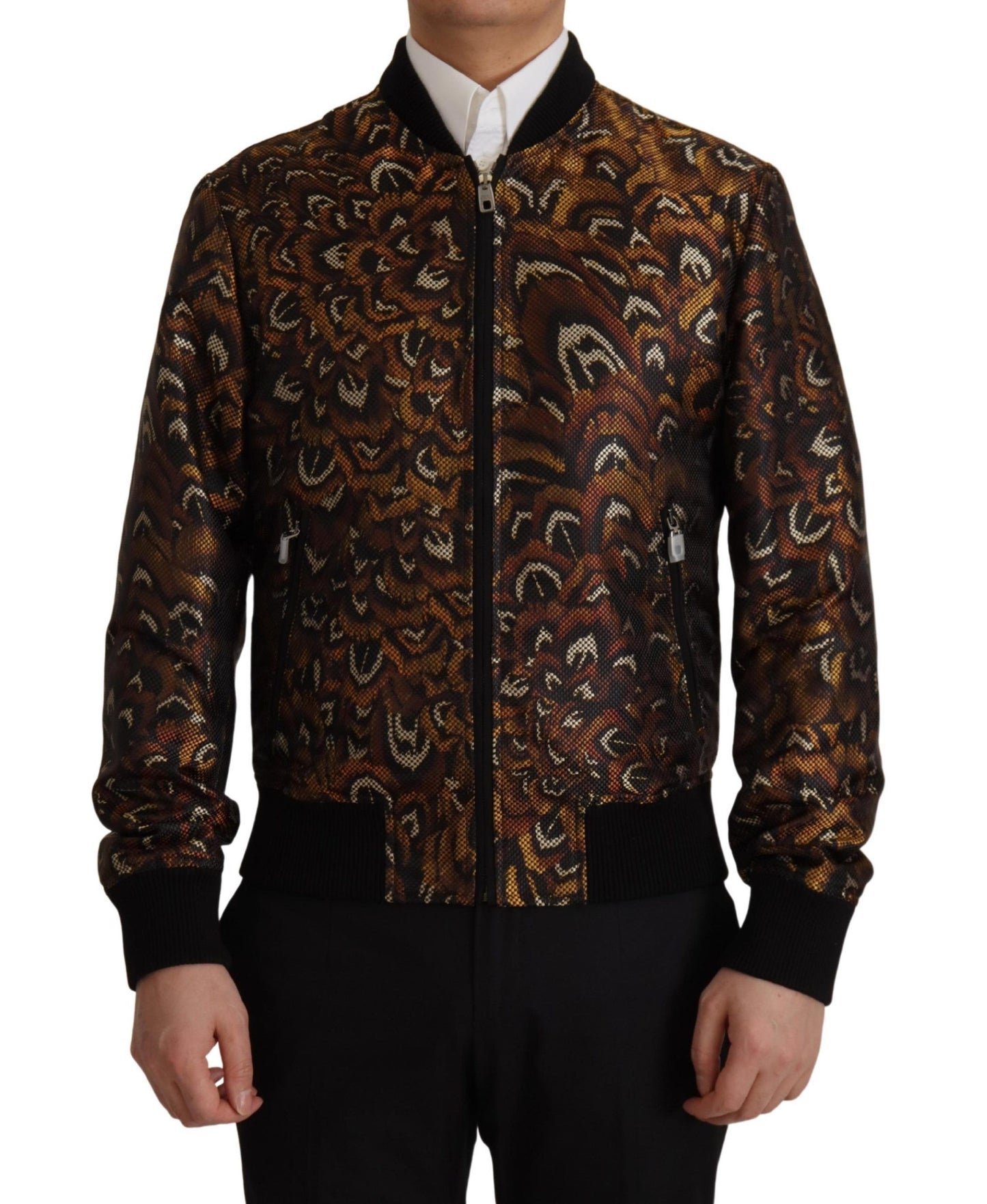 Dolce & Gabbana Elegante Chaqueta Cazadora Marrón