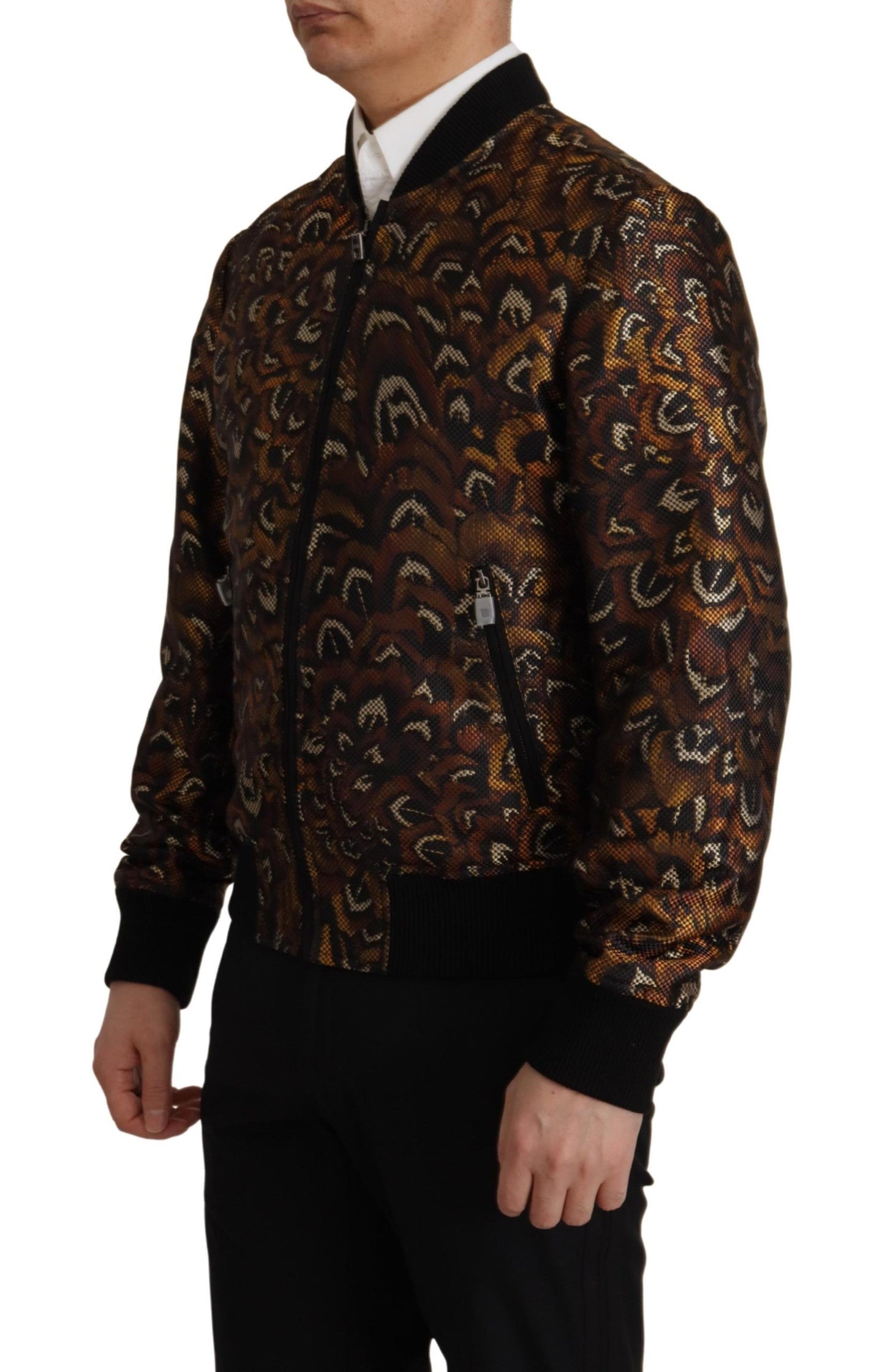 Dolce & Gabbana Elegante Chaqueta Cazadora Marrón