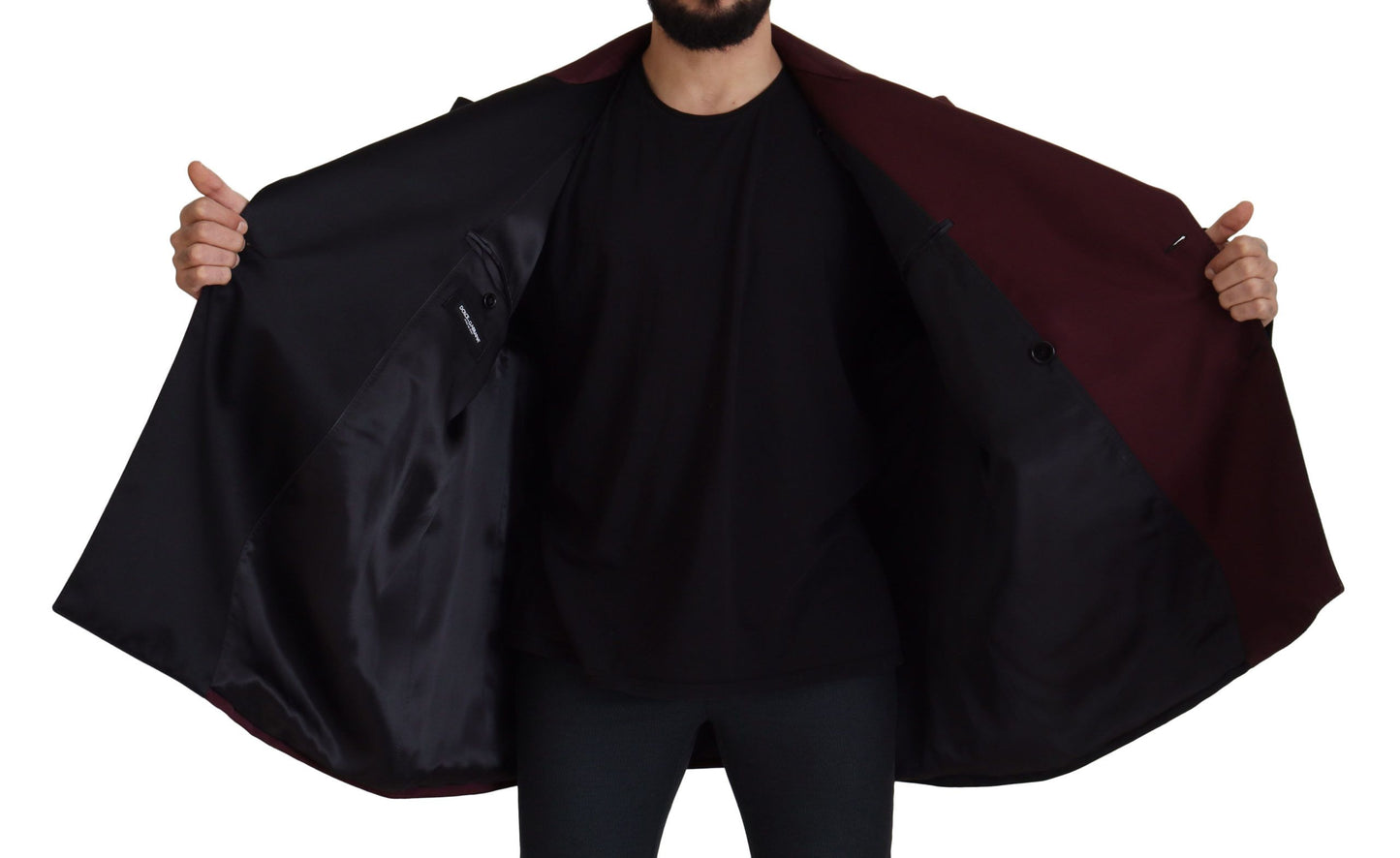 Dolce & Gabbana Elegante chaqueta cruzada burdeos