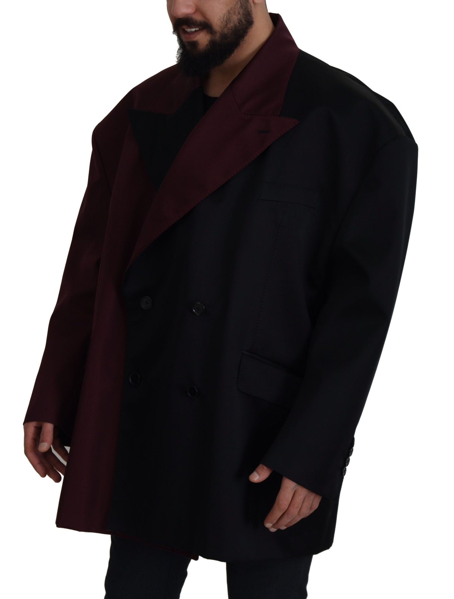 Dolce & Gabbana Elegante chaqueta cruzada burdeos