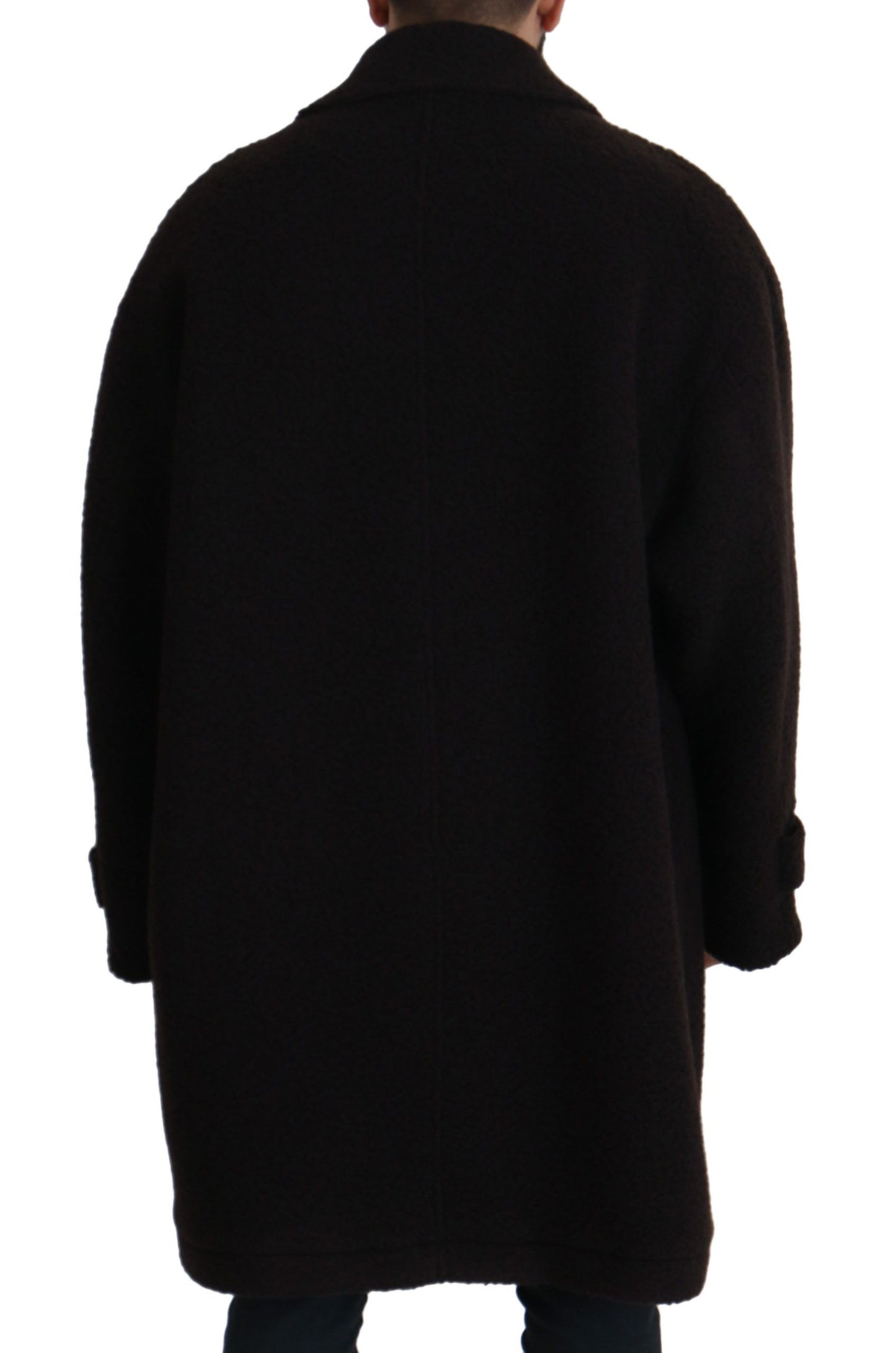 Dolce & Gabbana Elegante chaqueta negra en mezcla de lana de alpaca