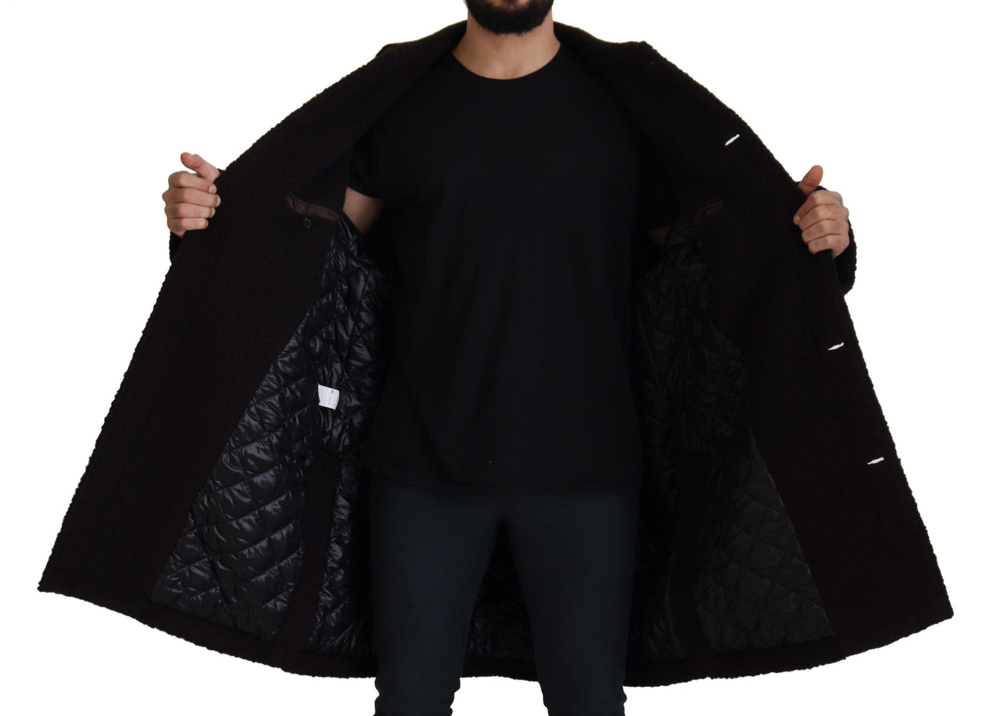 Dolce & Gabbana Elegante chaqueta negra en mezcla de lana de alpaca