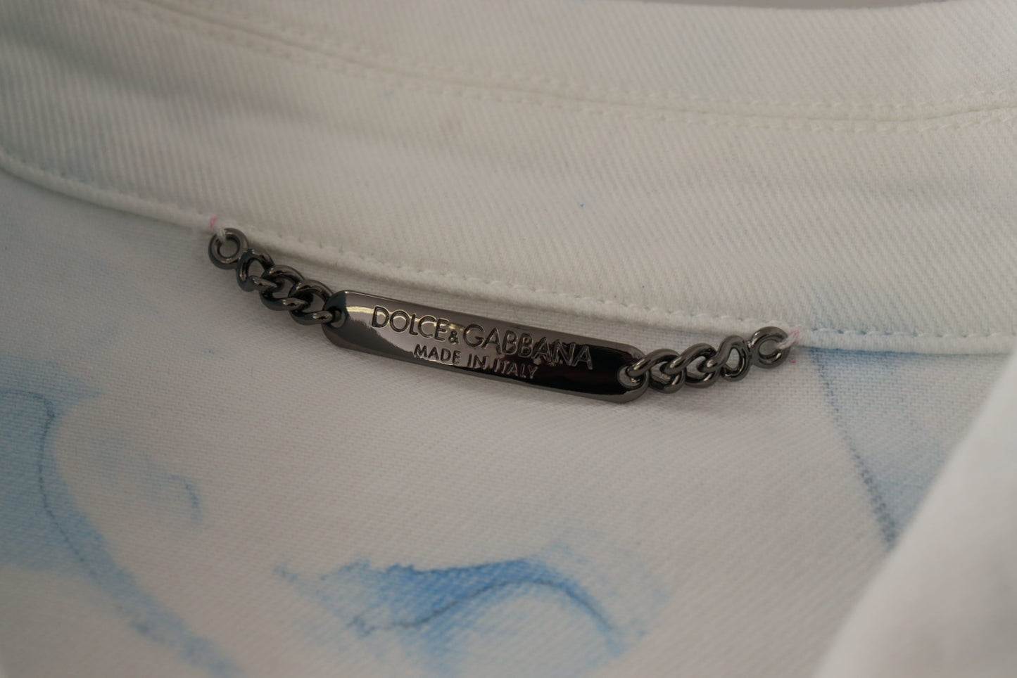 Dolce & Gabbana Chaqueta vaquera bordada con logo multicolor