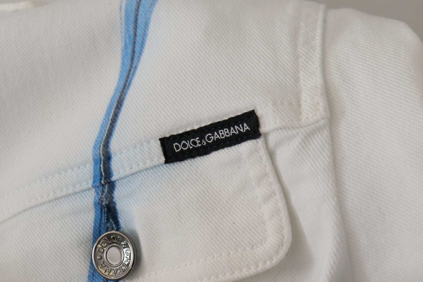 Dolce & Gabbana Chaqueta vaquera bordada con logo multicolor