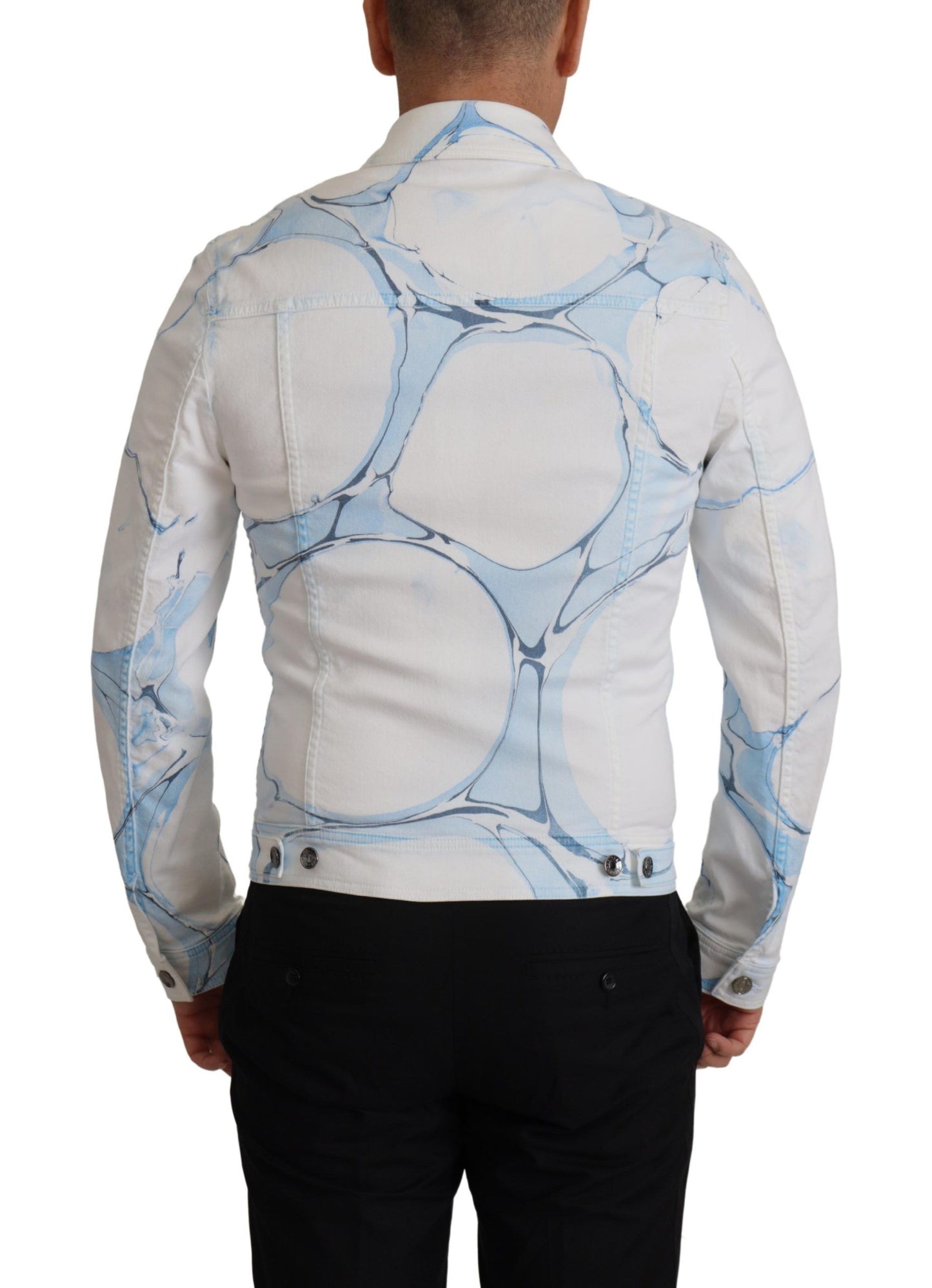 Dolce & Gabbana Chaqueta vaquera bordada con logo multicolor