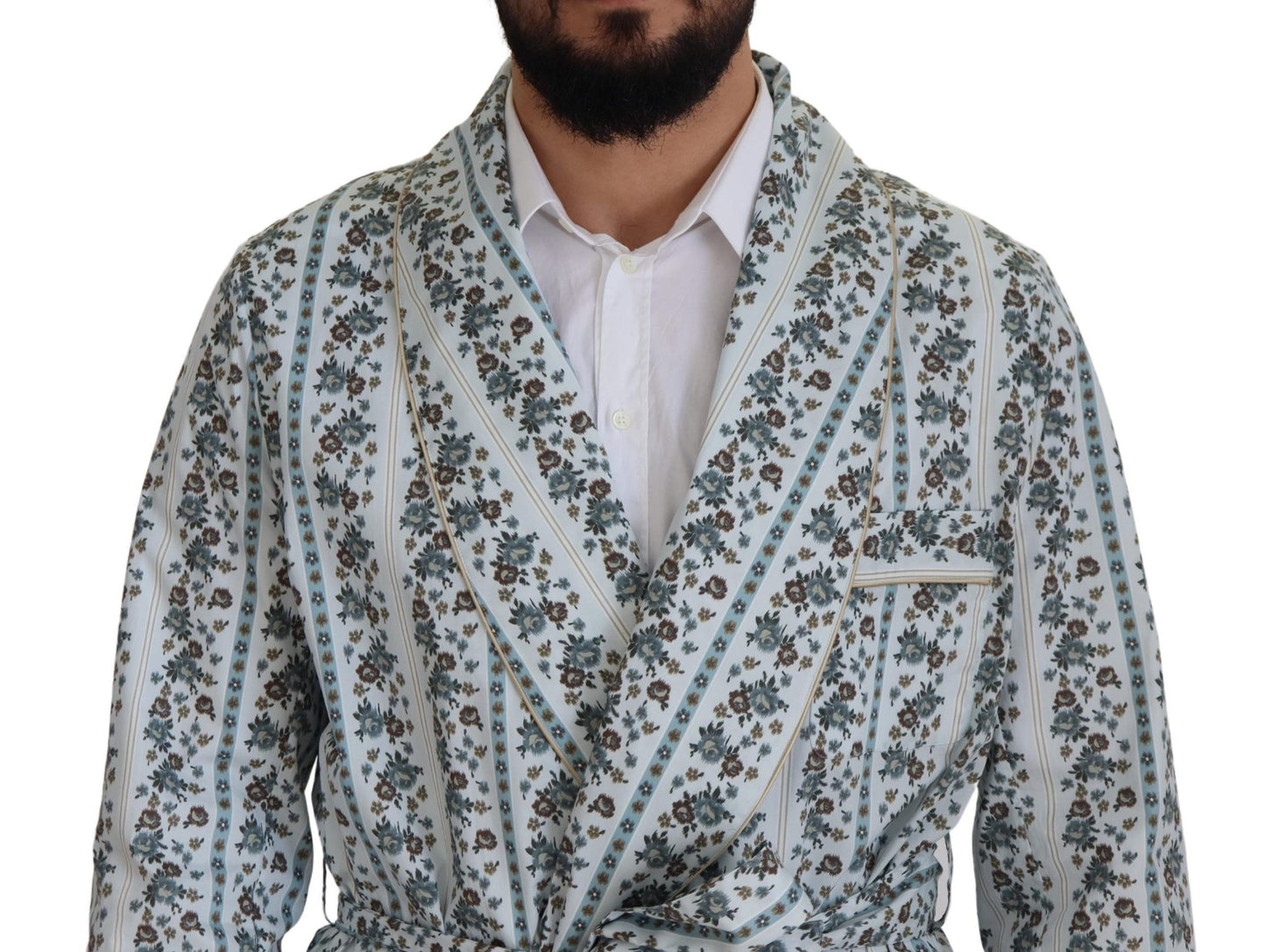 Dolce & Gabbana Elegante vestido tipo chaqueta de algodón floral