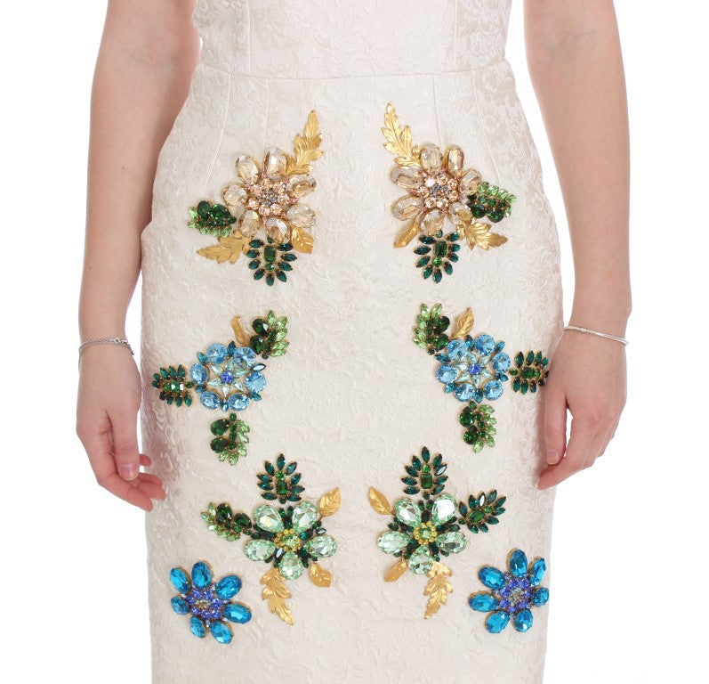 Dolce & Gabbana Elegante vestido tubo con brocado floral