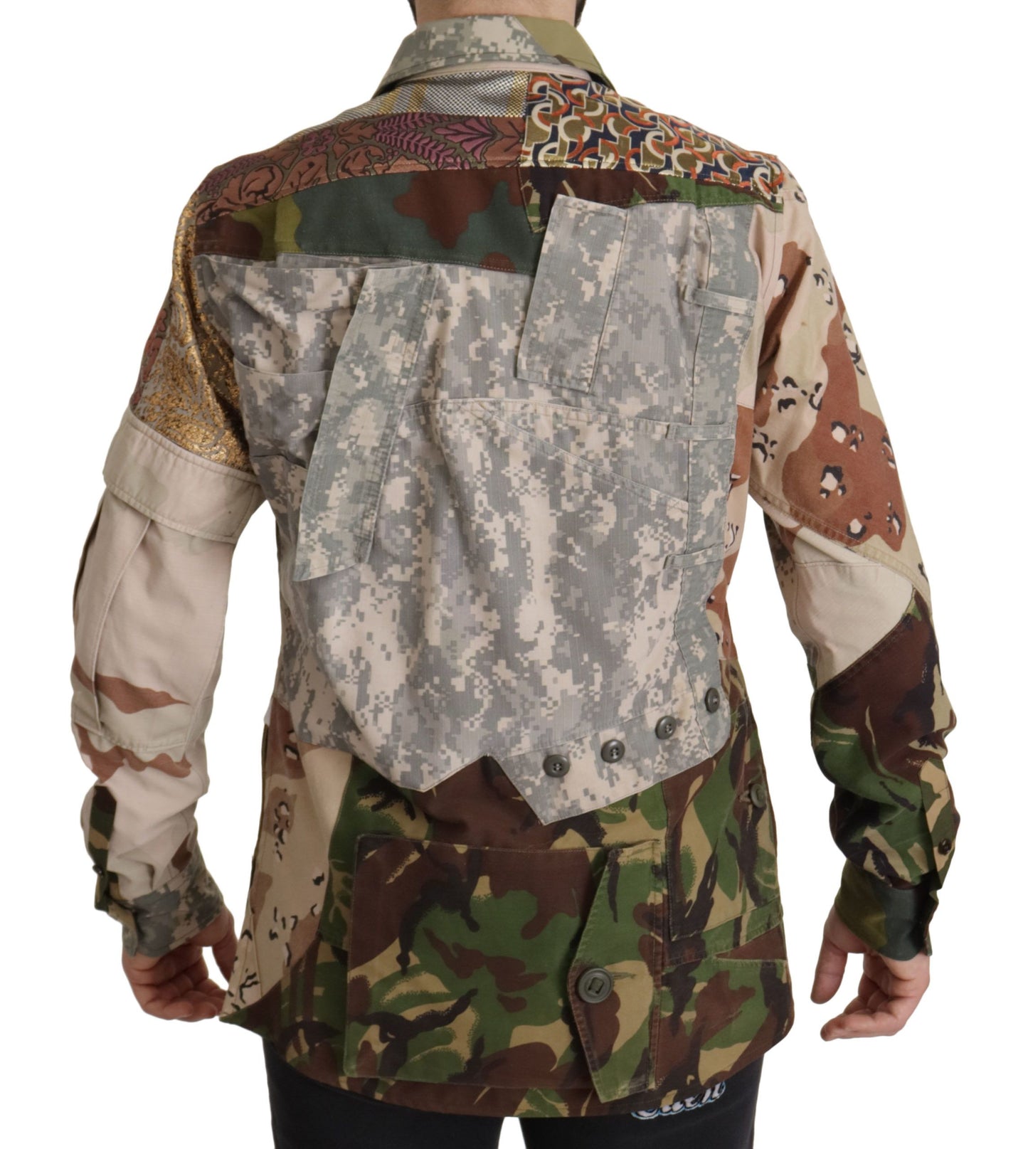 Dolce & Gabbana Camisa casual de camuflaje con patchwork