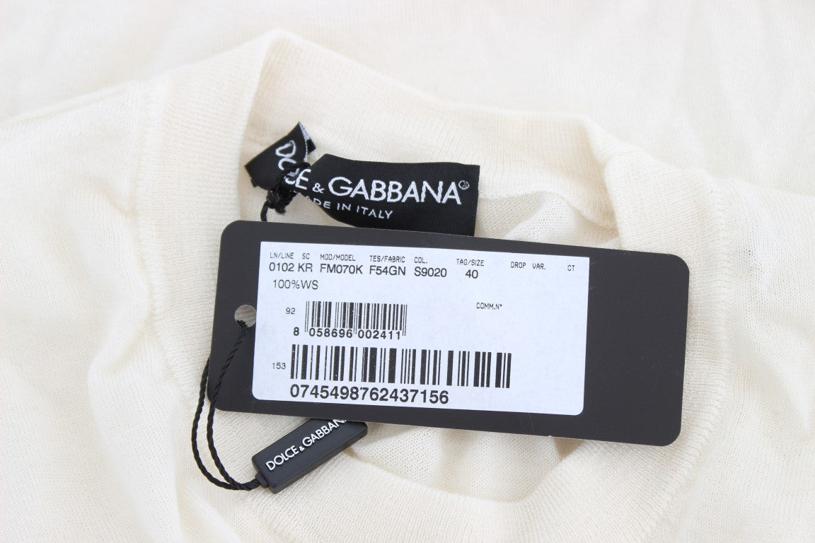 Dolce & Gabbana Elegante suéter de cachemira blanco
