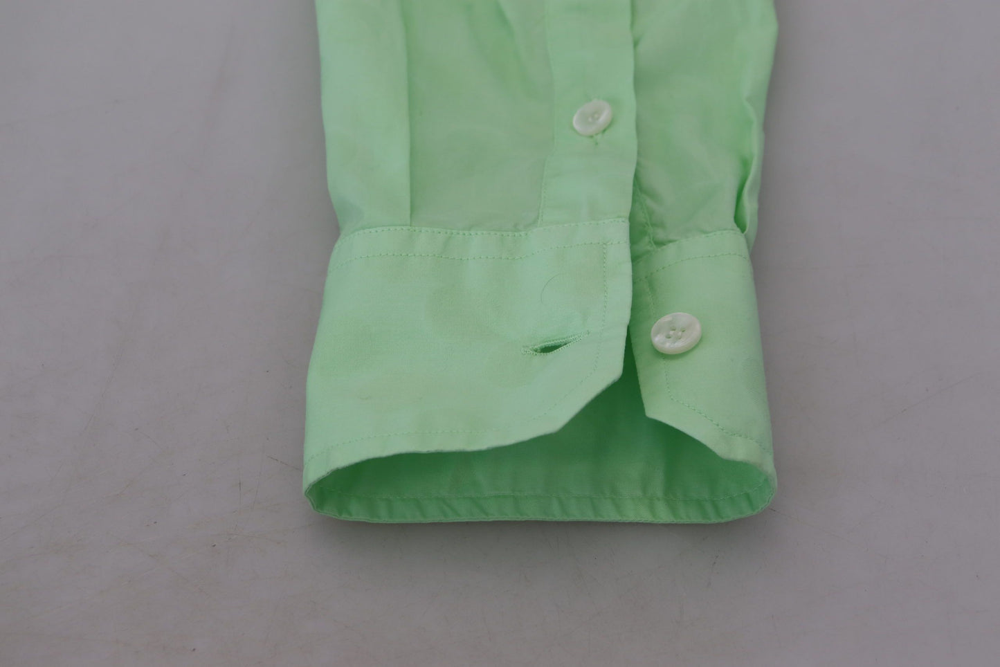 Dolce & Gabbana Camisa casual con botones en verde menta y corte slim