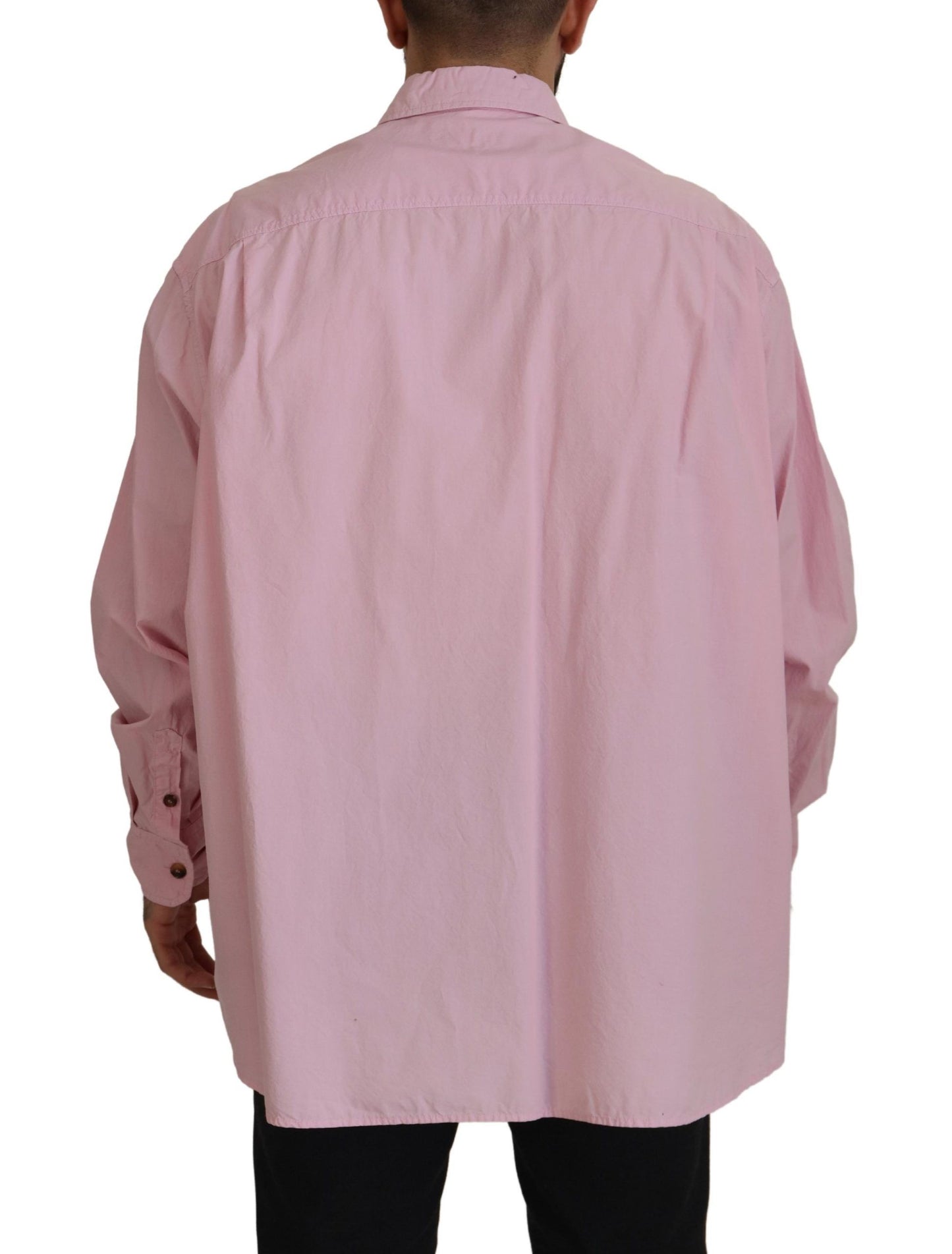 Dolce & Gabbana Camisa Casual De Algodón Rosa Elegante
