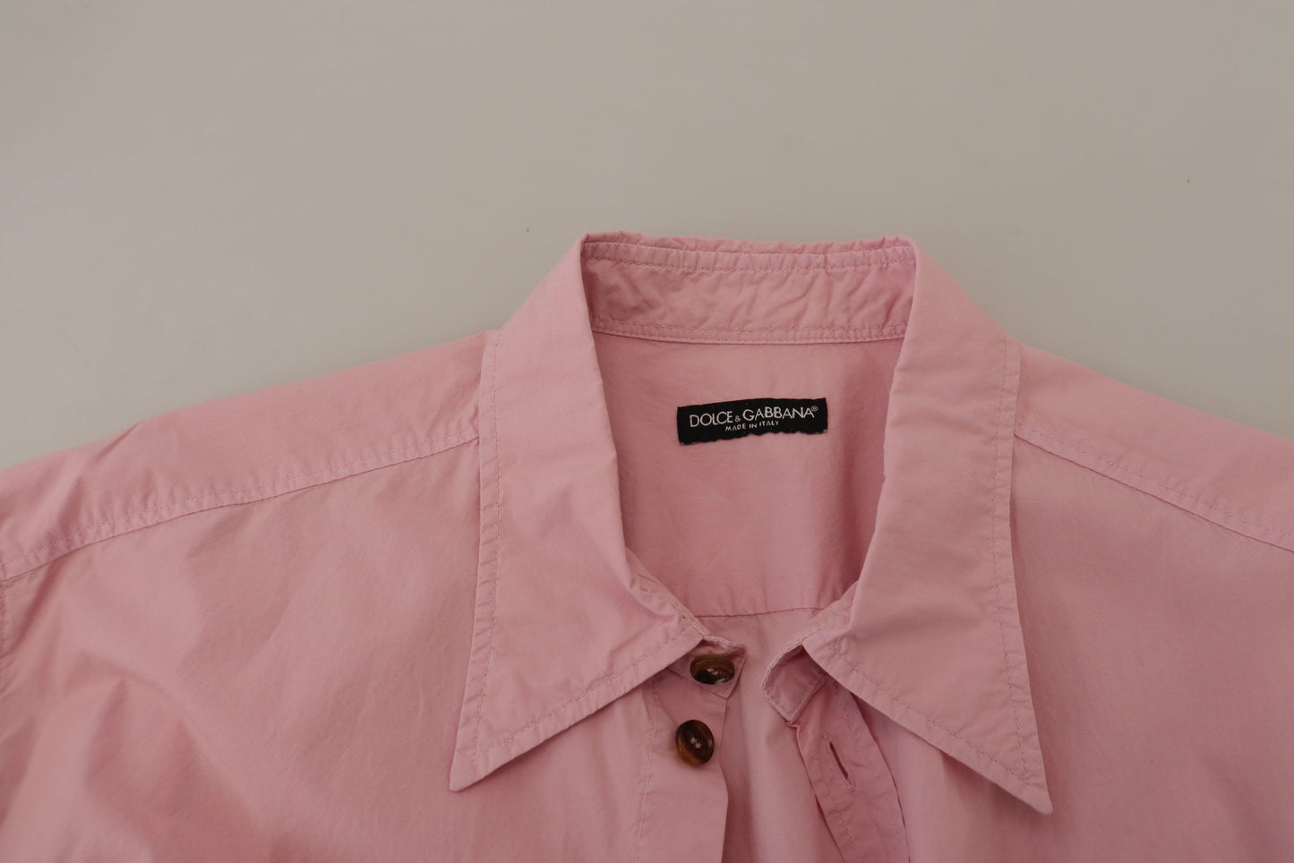 Dolce & Gabbana Camisa Casual De Algodón Rosa Elegante