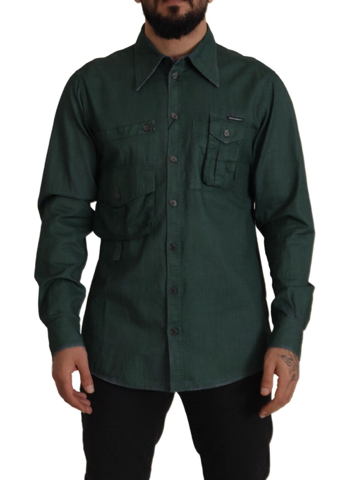 Dolce & Gabbana Camisa informal de corte slim Emerald Elegance