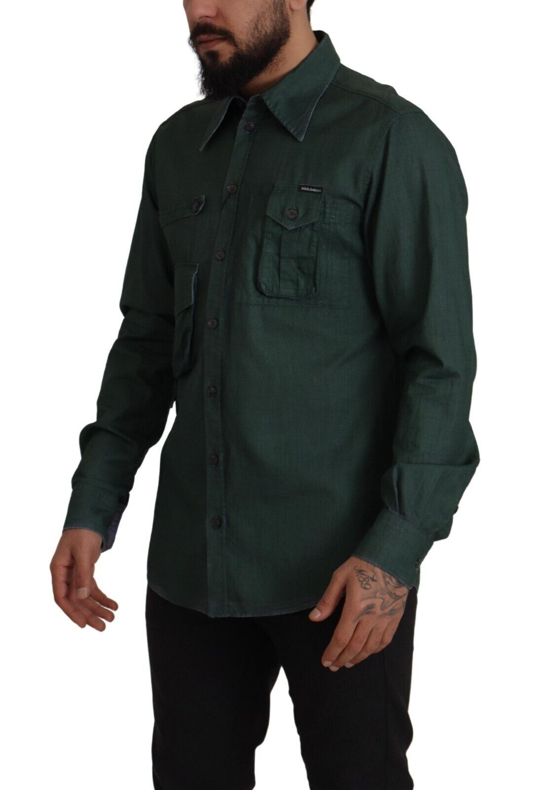 Dolce & Gabbana Camisa informal de corte slim Emerald Elegance