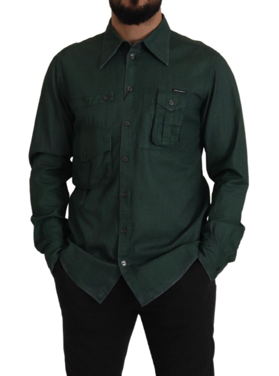 Dolce & Gabbana Camisa informal de corte slim Emerald Elegance