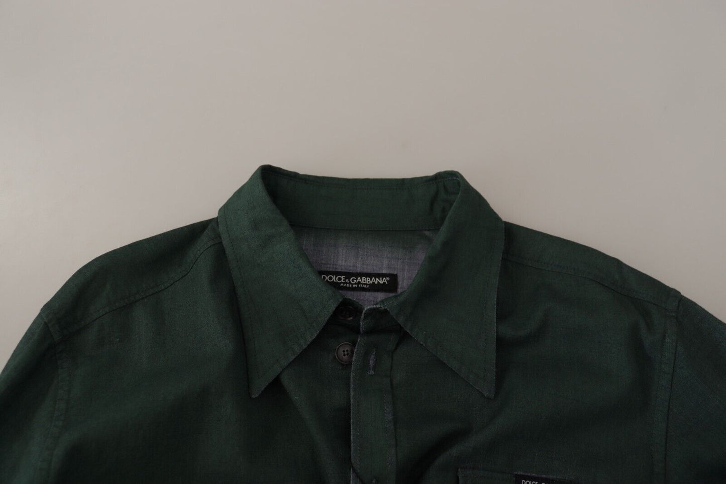Dolce & Gabbana Camisa informal de corte slim Emerald Elegance