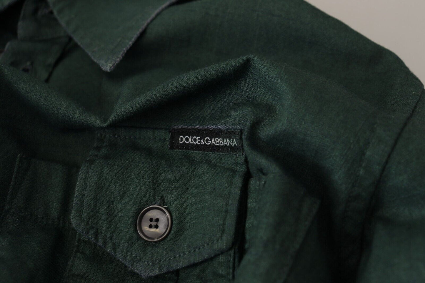 Dolce & Gabbana Camisa informal de corte slim Emerald Elegance
