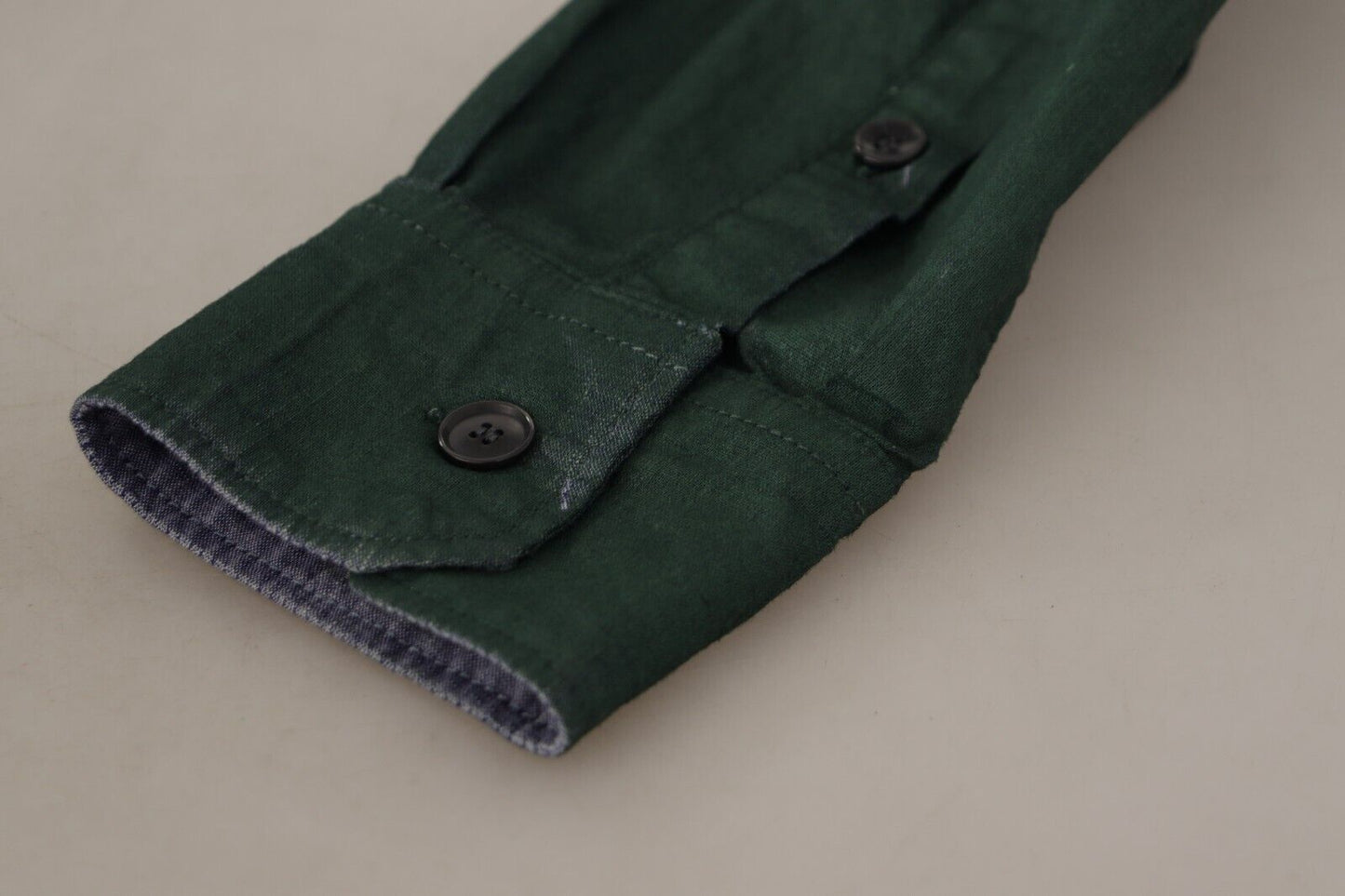 Dolce & Gabbana Camisa informal de corte slim Emerald Elegance