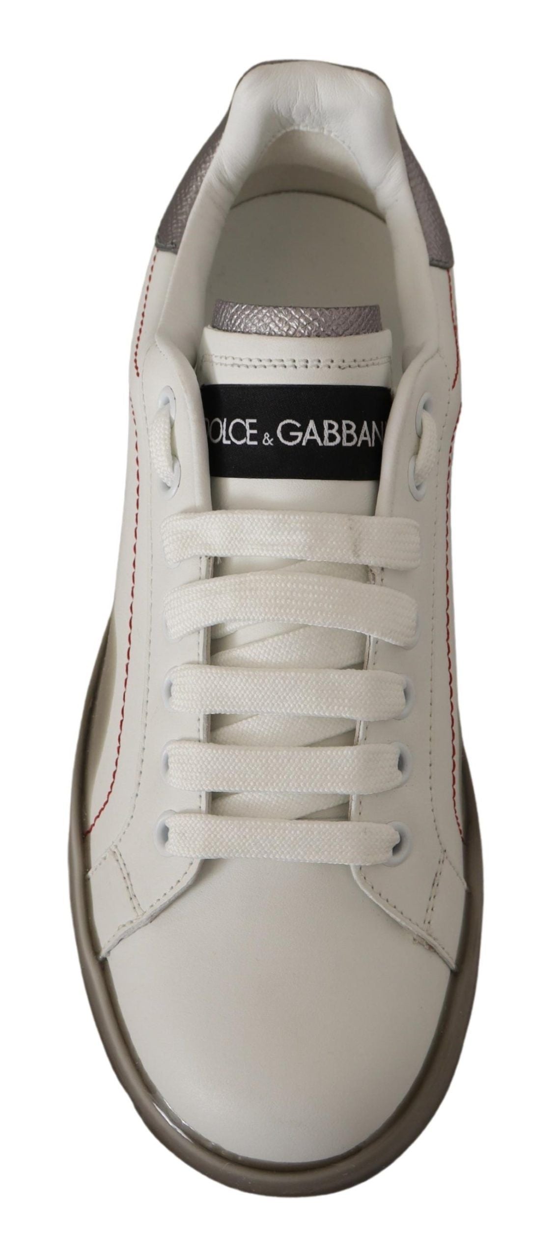 Dolce & Gabbana Elegantes zapatillas deportivas de cuero blanco