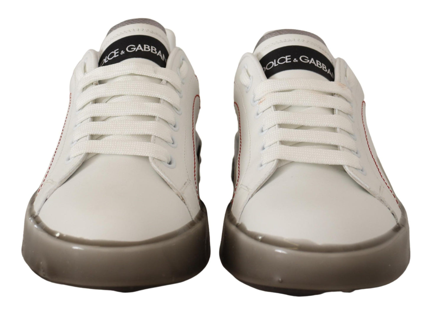 Dolce & Gabbana Elegantes zapatillas deportivas de cuero blanco