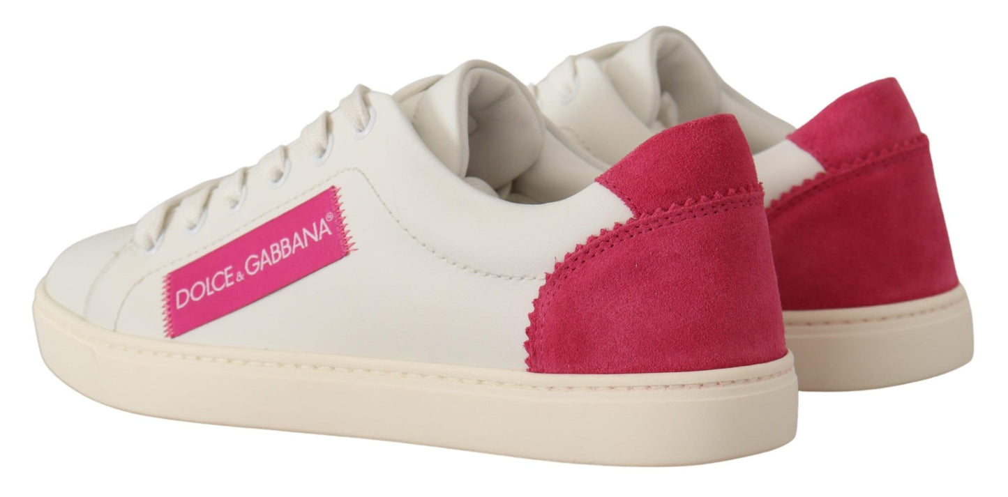 Dolce & Gabbana Elegantes zapatillas bajas de cuero blanco