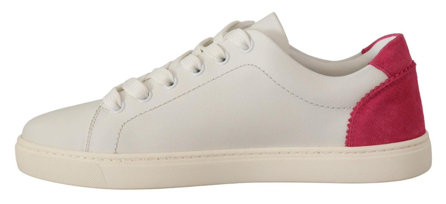 Dolce & Gabbana Elegantes zapatillas bajas de cuero blanco