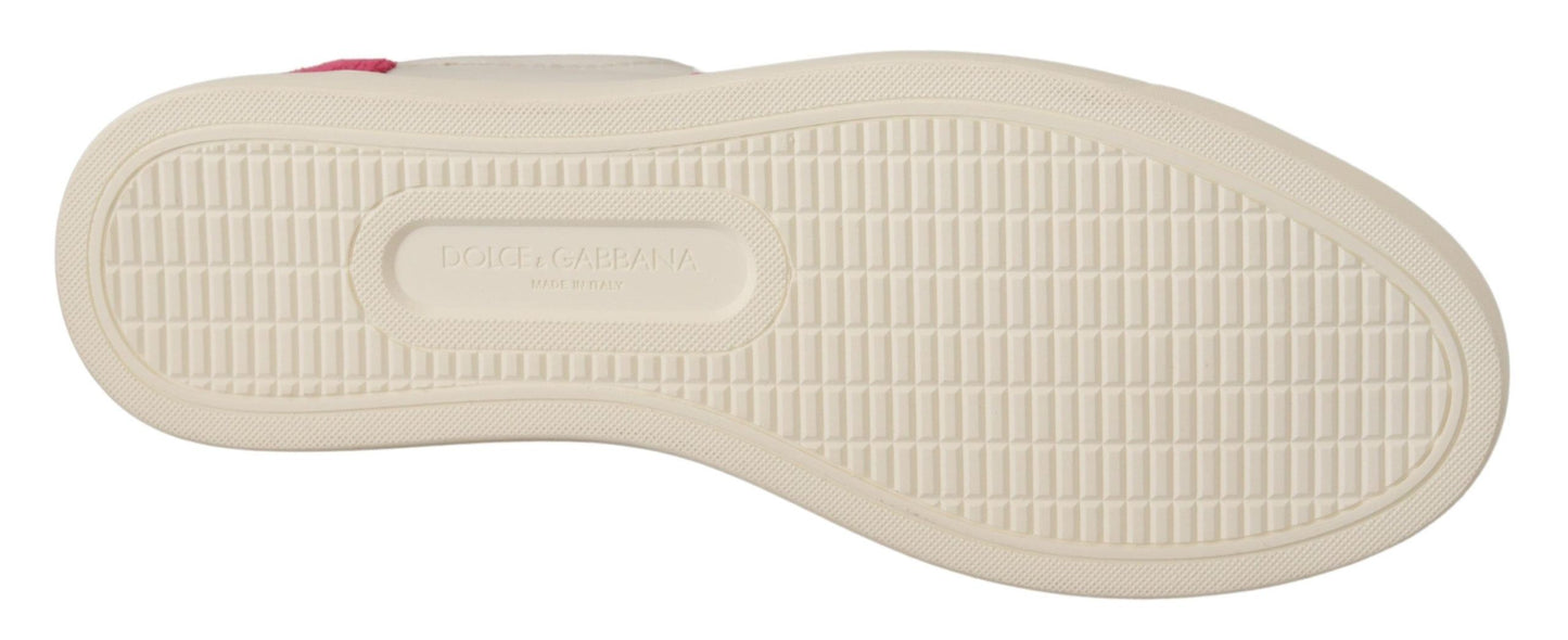 Dolce & Gabbana Elegantes zapatillas bajas de cuero blanco