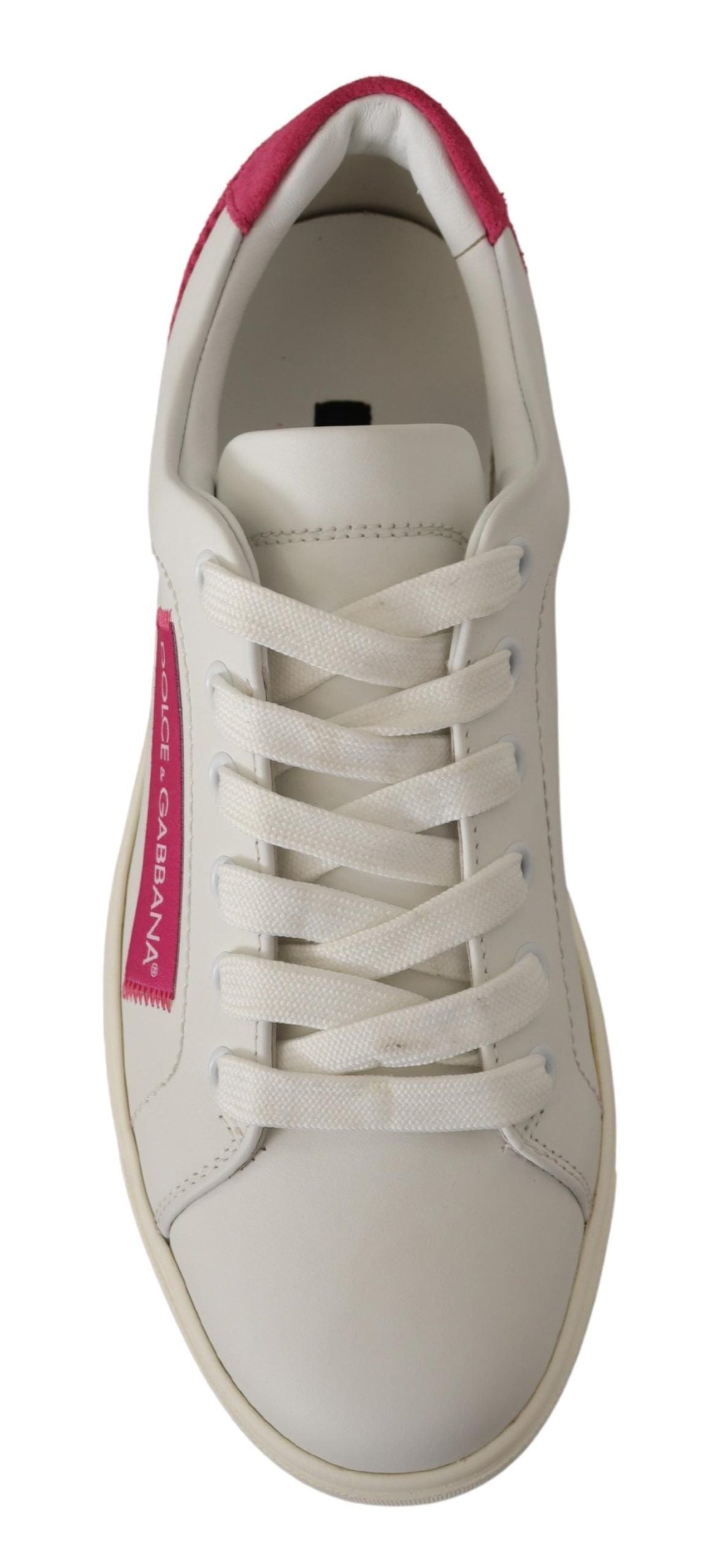 Dolce & Gabbana Elegantes zapatillas bajas de cuero blanco
