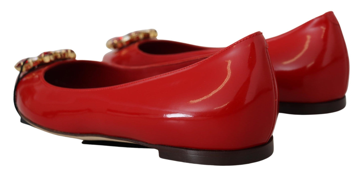 Dolce & Gabbana Mocasines De Ante Rojo Con Cristales - Elegancia Exquisita