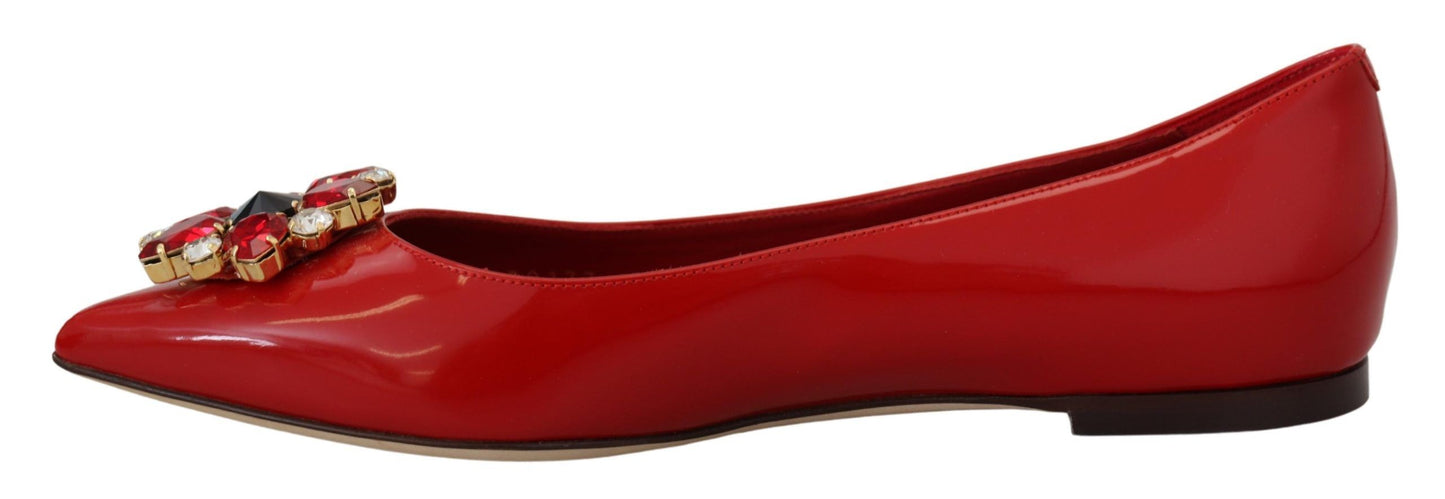 Dolce & Gabbana Mocasines De Ante Rojo Con Cristales - Elegancia Exquisita