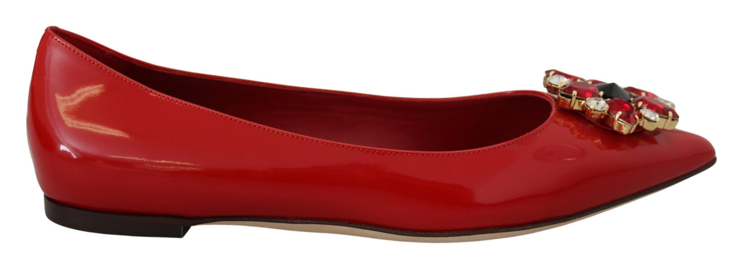 Dolce & Gabbana Mocasines De Ante Rojo Con Cristales - Elegancia Exquisita