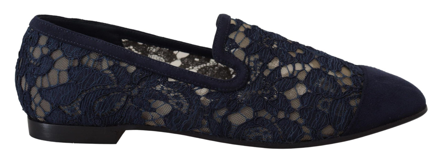 Dolce & Gabbana Elegantes Mocasines Planos Azules - Summer Chic