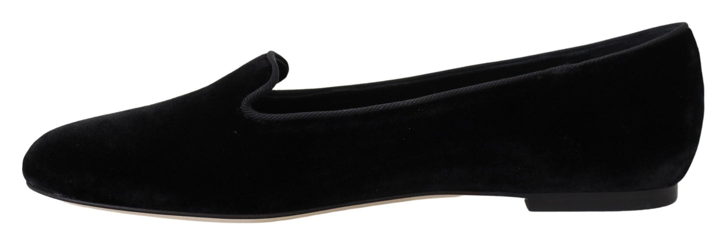 Dolce & Gabbana Elegantes mocasines negros en mezcla de seda