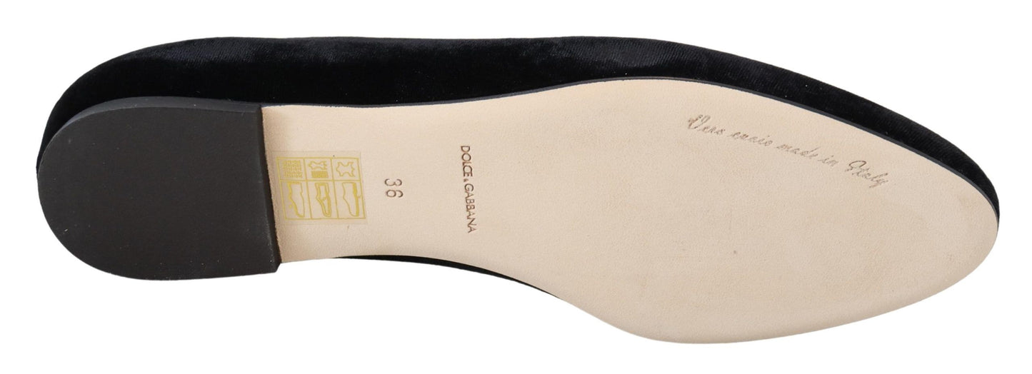 Dolce & Gabbana Elegantes mocasines negros en mezcla de seda