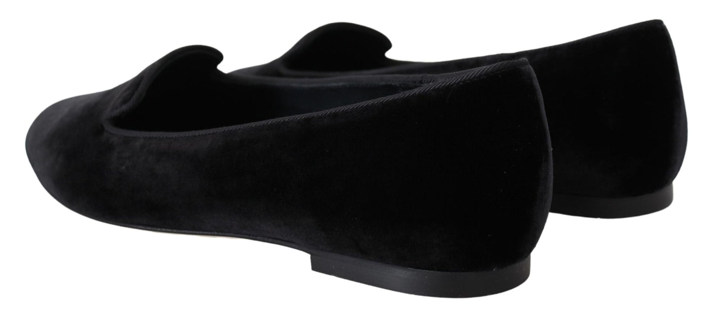 Dolce & Gabbana Elegantes mocasines negros en mezcla de seda
