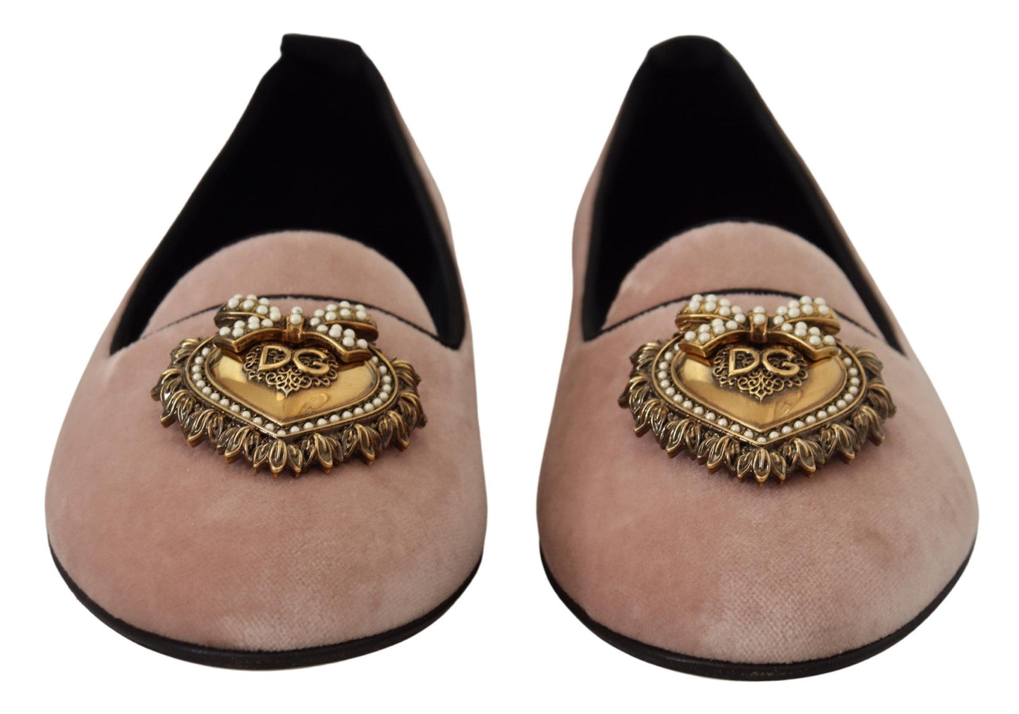 Dolce & Gabbana Elegantes mocasines Devotion de terciopelo rosa