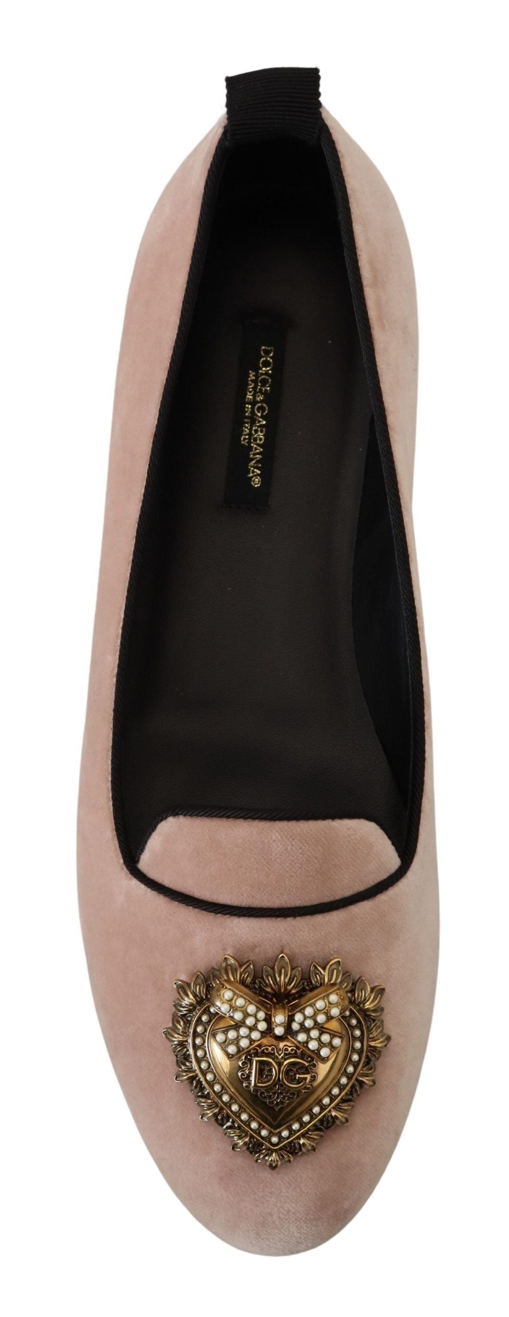 Dolce & Gabbana Elegantes mocasines Devotion de terciopelo rosa