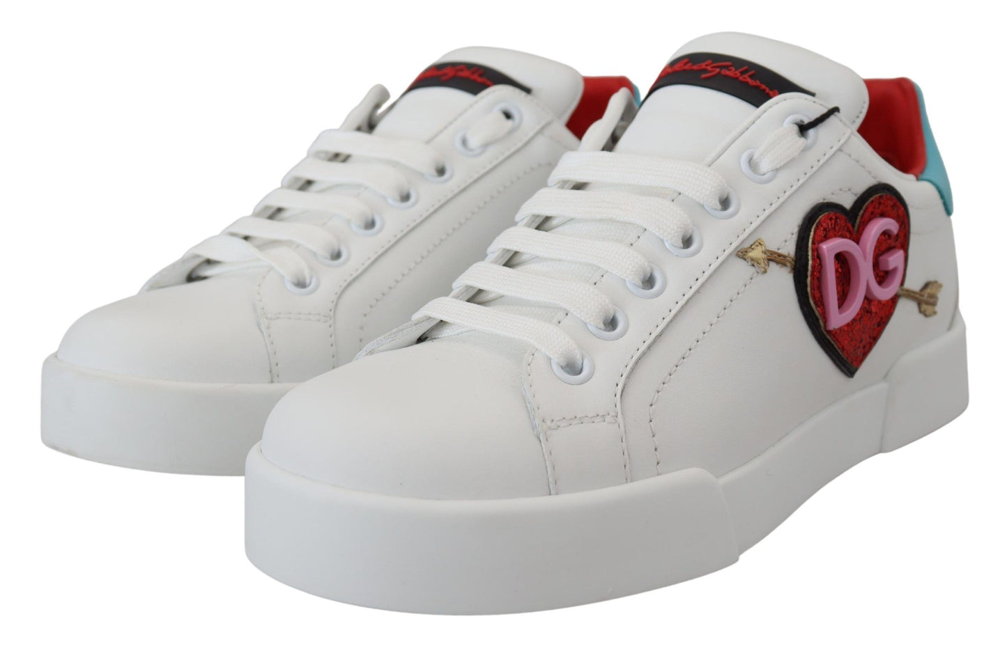 Dolce & Gabbana Elegantes zapatillas deportivas de piel Portofino blancas