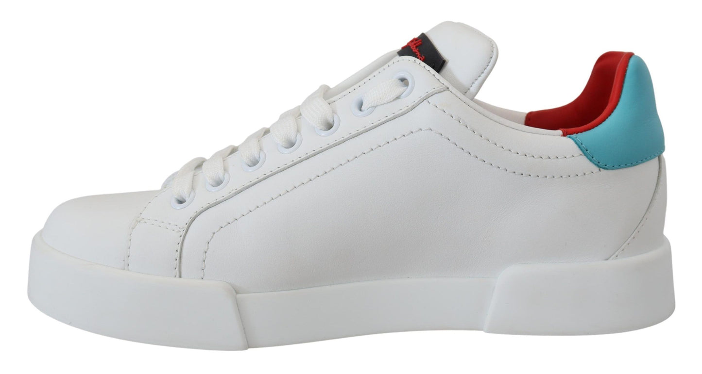 Dolce & Gabbana Elegantes zapatillas deportivas de piel Portofino blancas