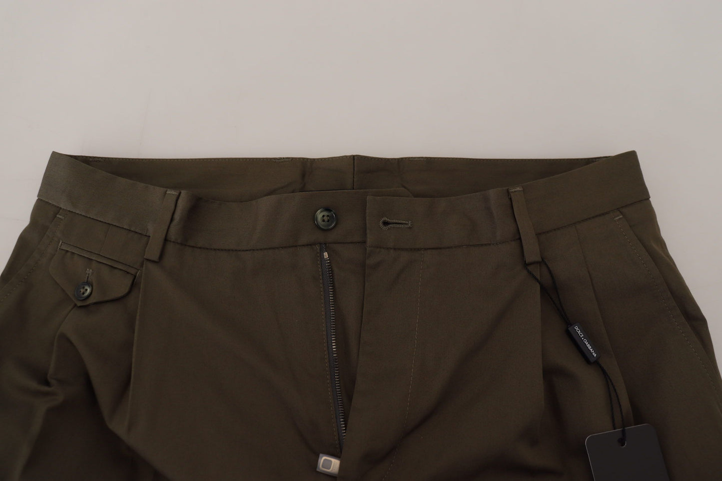 Dolce & Gabbana Elegantes pantalones cortos chinos de algodón verde