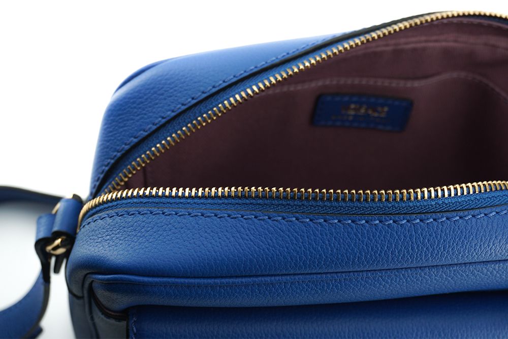 Versace Elegant Blue Calf Leather Camera Case Bag – par Versace | Disponible sur Sandy Store ByNet
