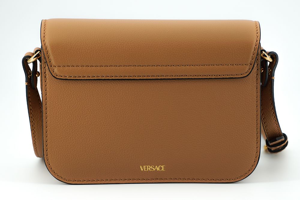 Versace Elegant Calf Leather Shoulder Bag in Brown – par Versace | Disponible sur Sandy Store ByNet