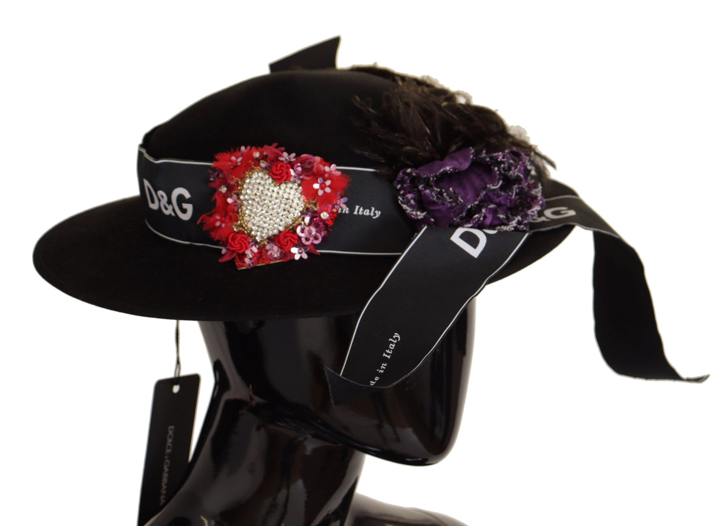 Dolce & Gabbana Elegante sombrero negro de ala ancha