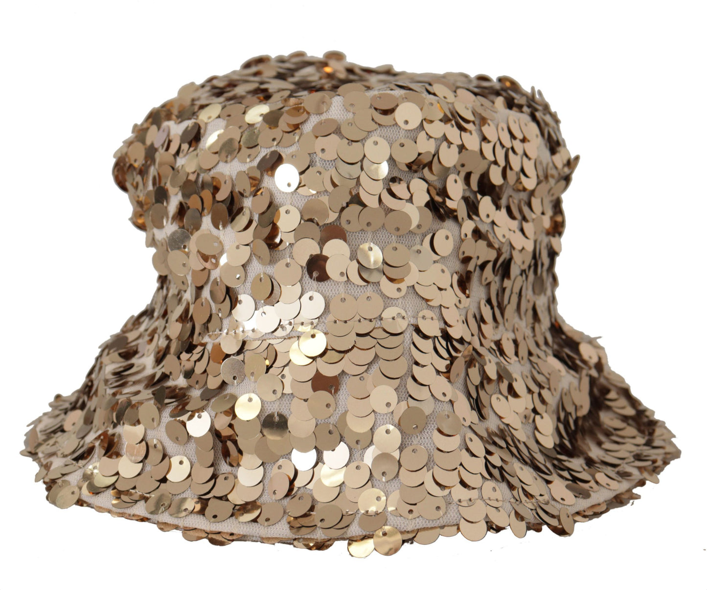 Dolce & Gabbana Elegante sombrero de pescador dorado con lentejuelas