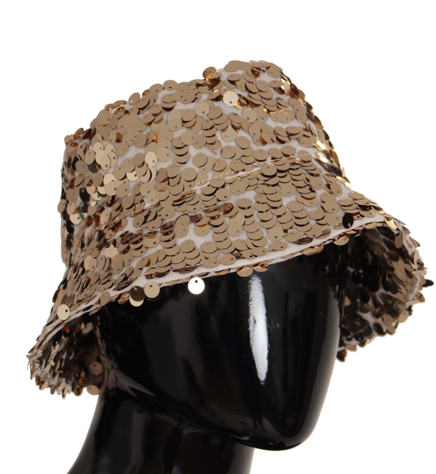 Dolce & Gabbana Elegante sombrero de pescador dorado con lentejuelas