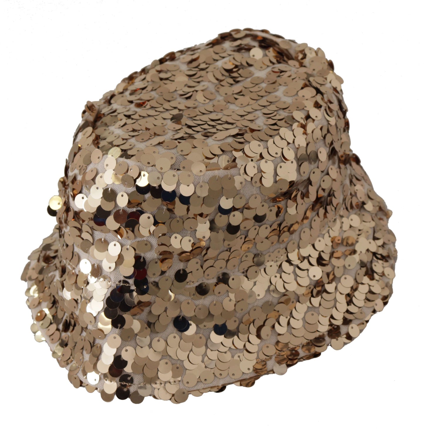 Dolce & Gabbana Elegante sombrero de pescador dorado con lentejuelas
