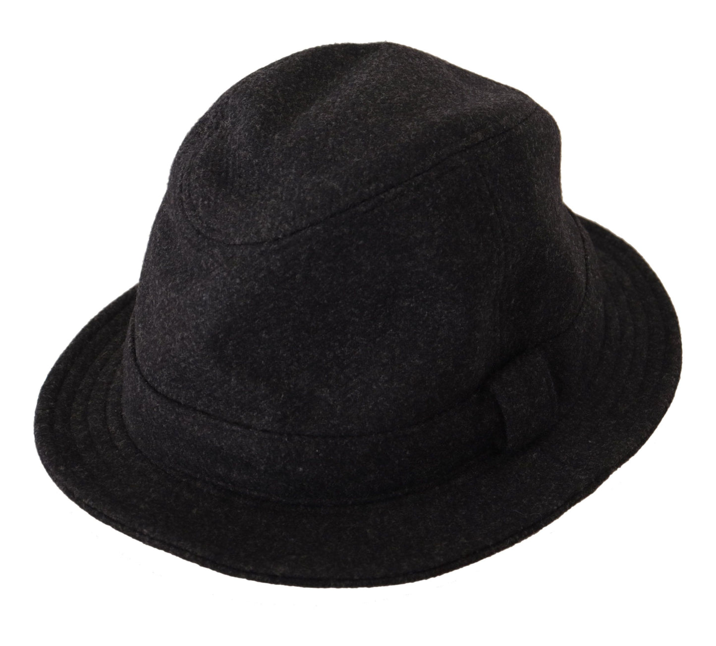 Dolce & Gabbana Elegante Sombrero Trilby Gris de Lana y Cachemira