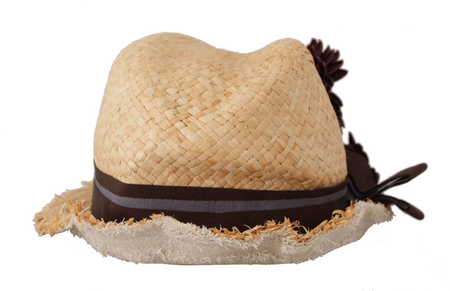 Dolce & Gabbana Sombrero de pescador floral elegante en amarillo sol