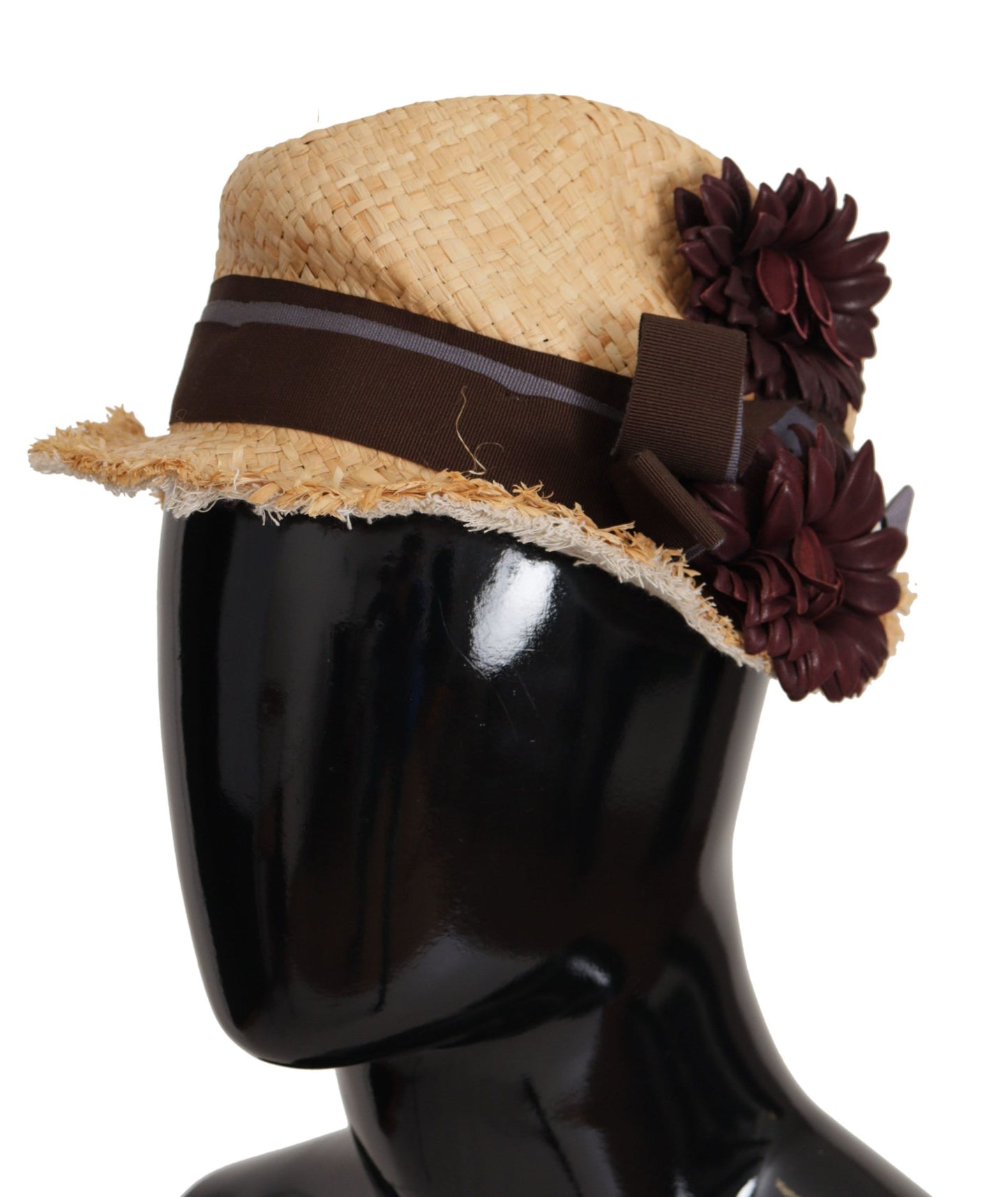 Dolce & Gabbana Sombrero de pescador floral elegante en amarillo sol